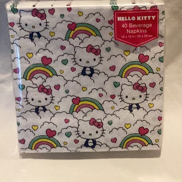 Hello Kitty Retro Rainbow cup & napkin set - Picture 5 of 6